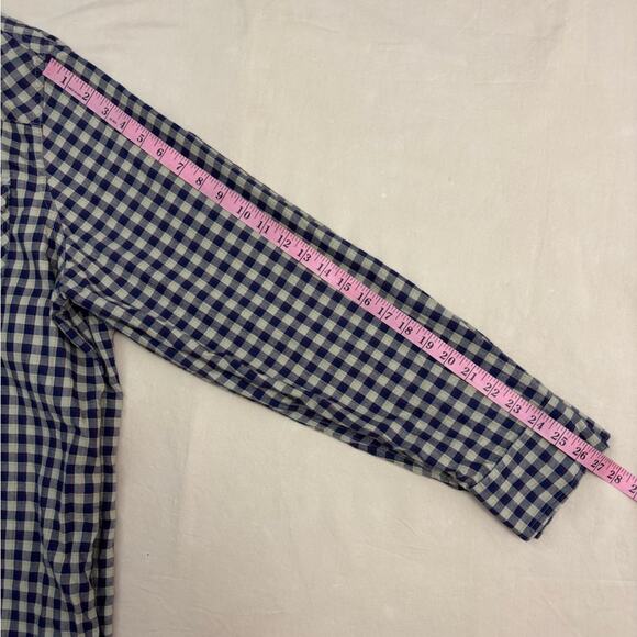 Tecovas Men’s Navy and Tan Checkered Pearl Snap Long Sleeve Shirt Size XXL - Picture 7 of 7